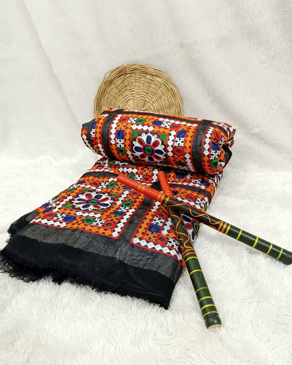 Mulberry Work Black Colour 44 Inches Width