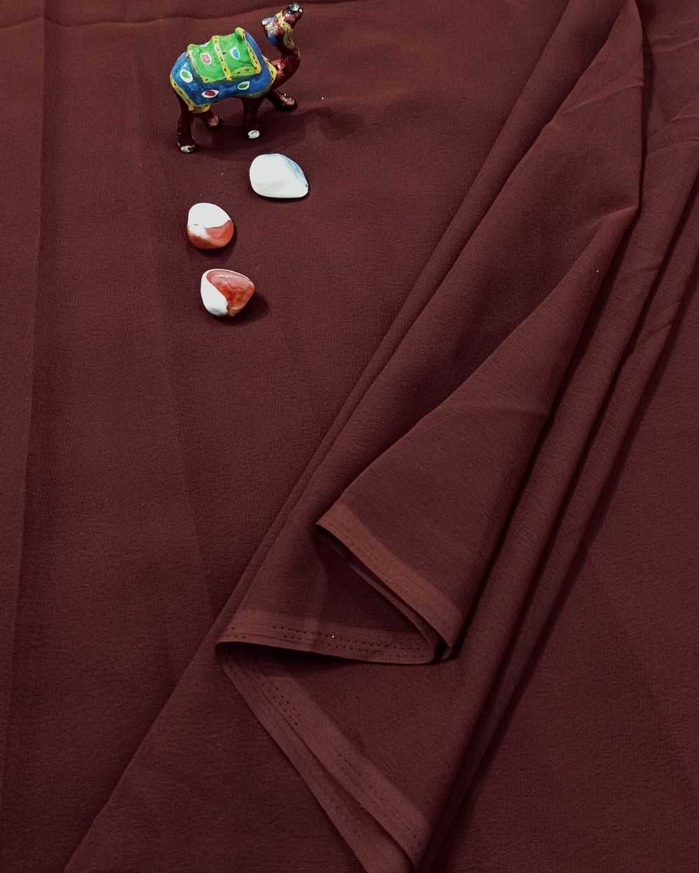 Plain Georgette Brown Colour 44 Inches Width