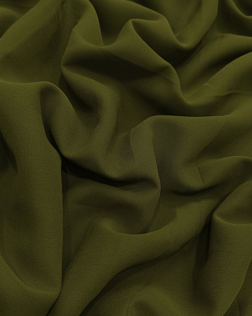 Plain Georgette Crocodile Green Colour 44 Inches Width