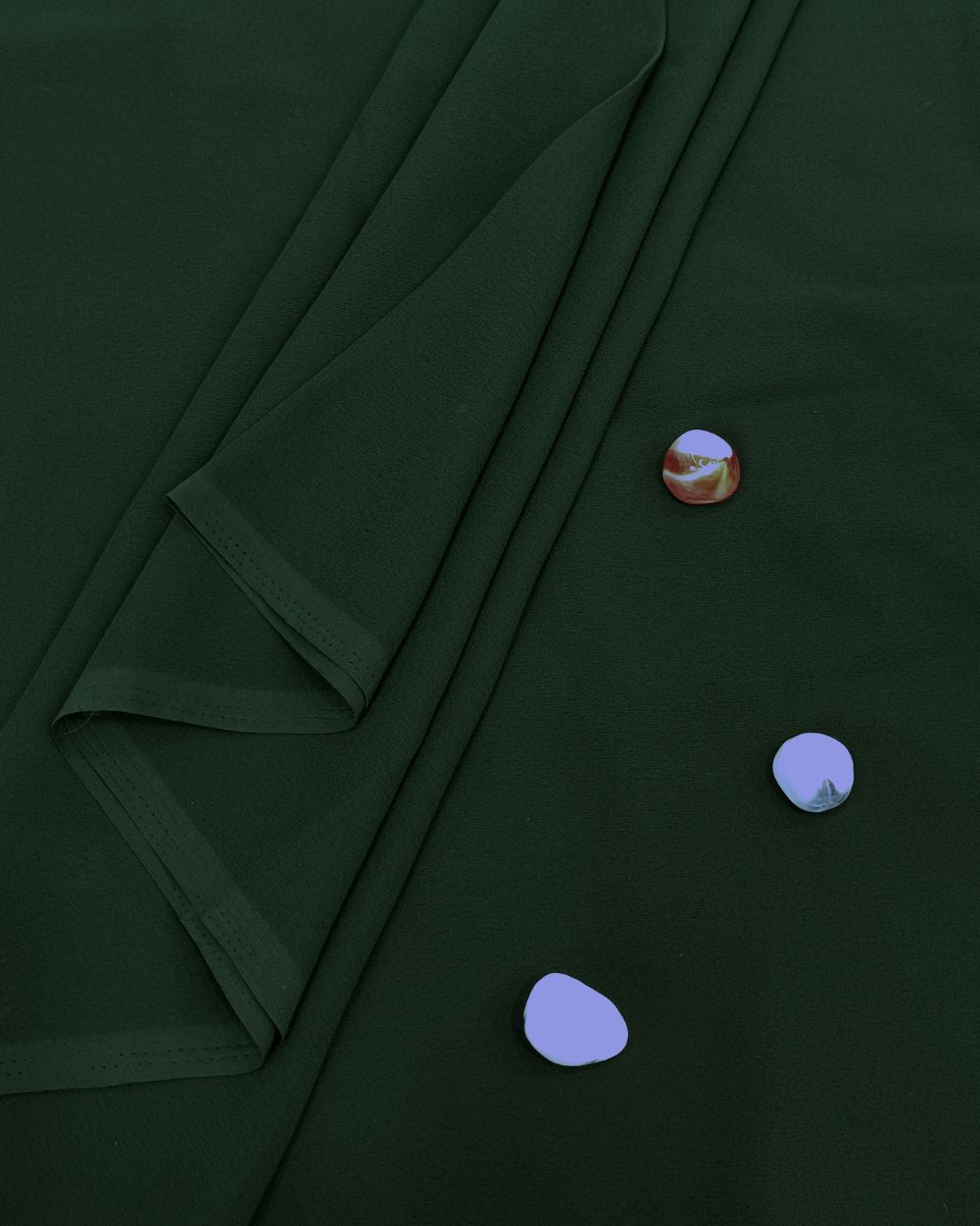 Plain Georgette Bottle Green Colour 44 Inches Width