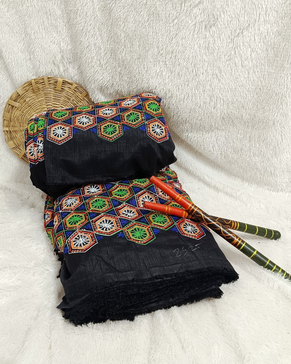 Mulberry Work Black Colour 44 Inches Width