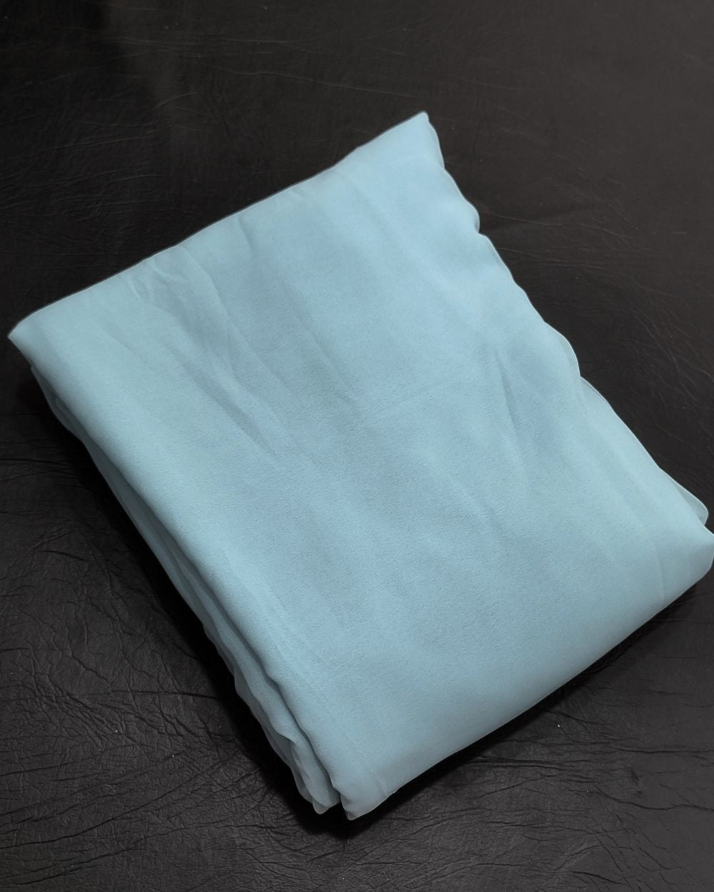 Plain Georgette Dark Powder Blue Colour 44 Inches Width