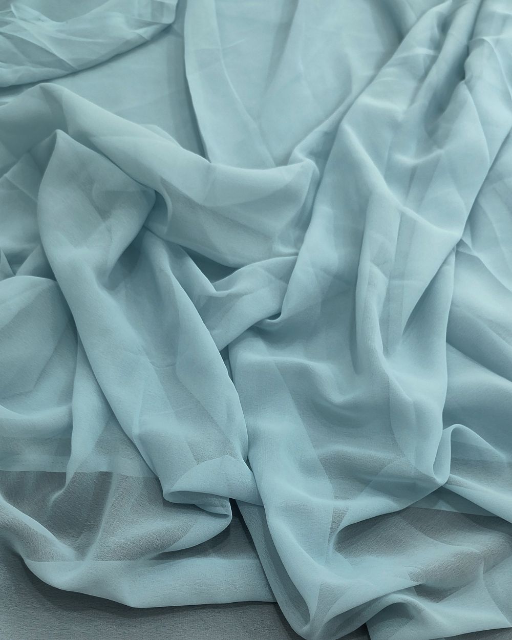 Plain Georgette Dark Powder Blue Colour 44 Inches Width