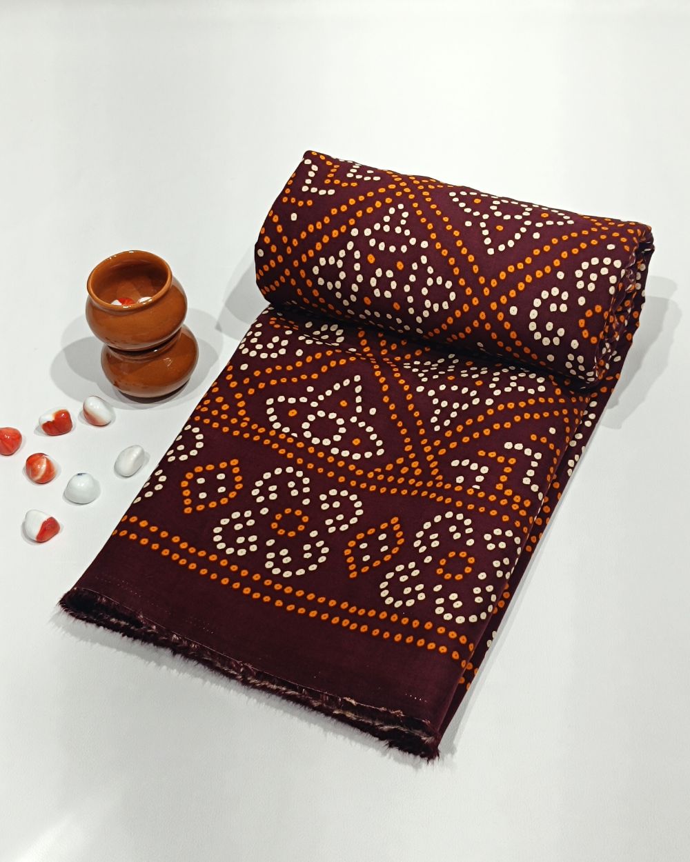 Printed Rayon Dark Maroon Colour 42 Inches Width