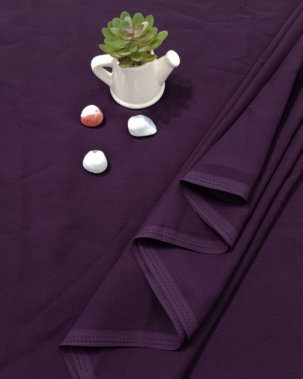 Plain Georgette Deep Purple Colour 44 Inches Width