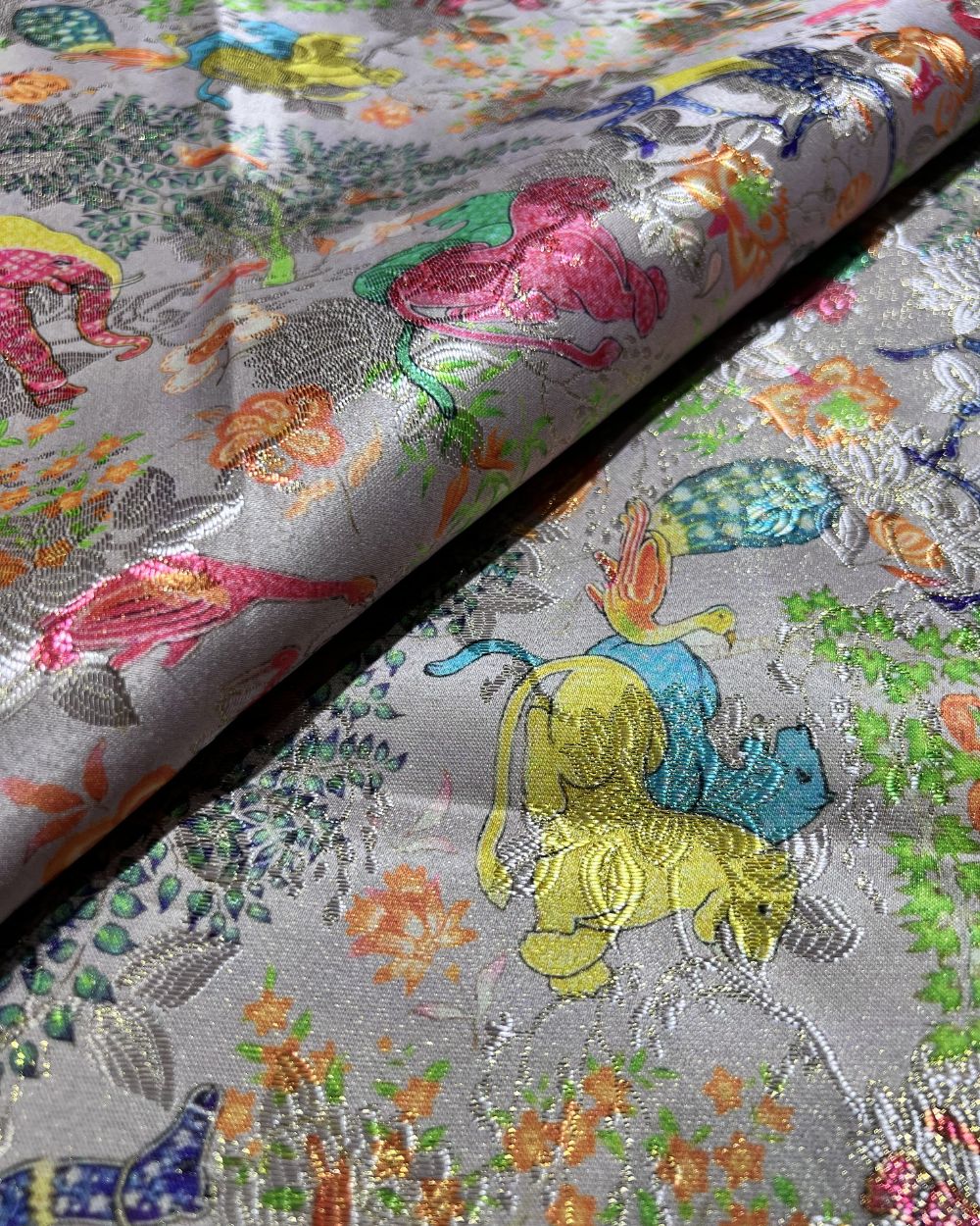 Digital Zari Work Cozy Peach Colour 47 Inches Width