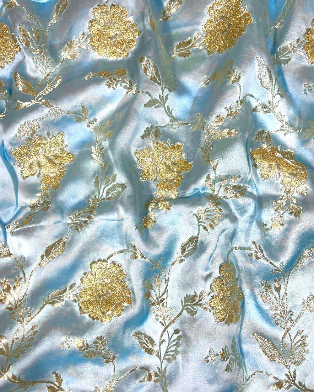 Premium Dola Silk Banarasi Pastel Blue Colour 44 Inches Width