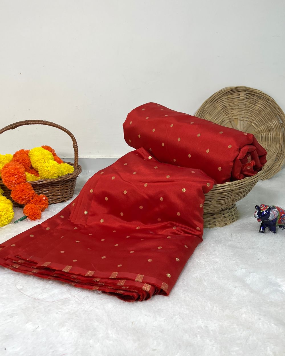 Taffeta Work  Red Colour 60 Inches Width
