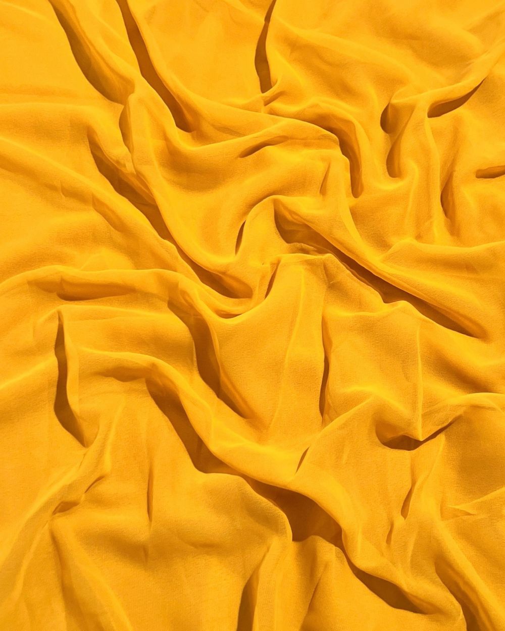 Plain Georgette Mango Yellow Colour 44 Inches Width