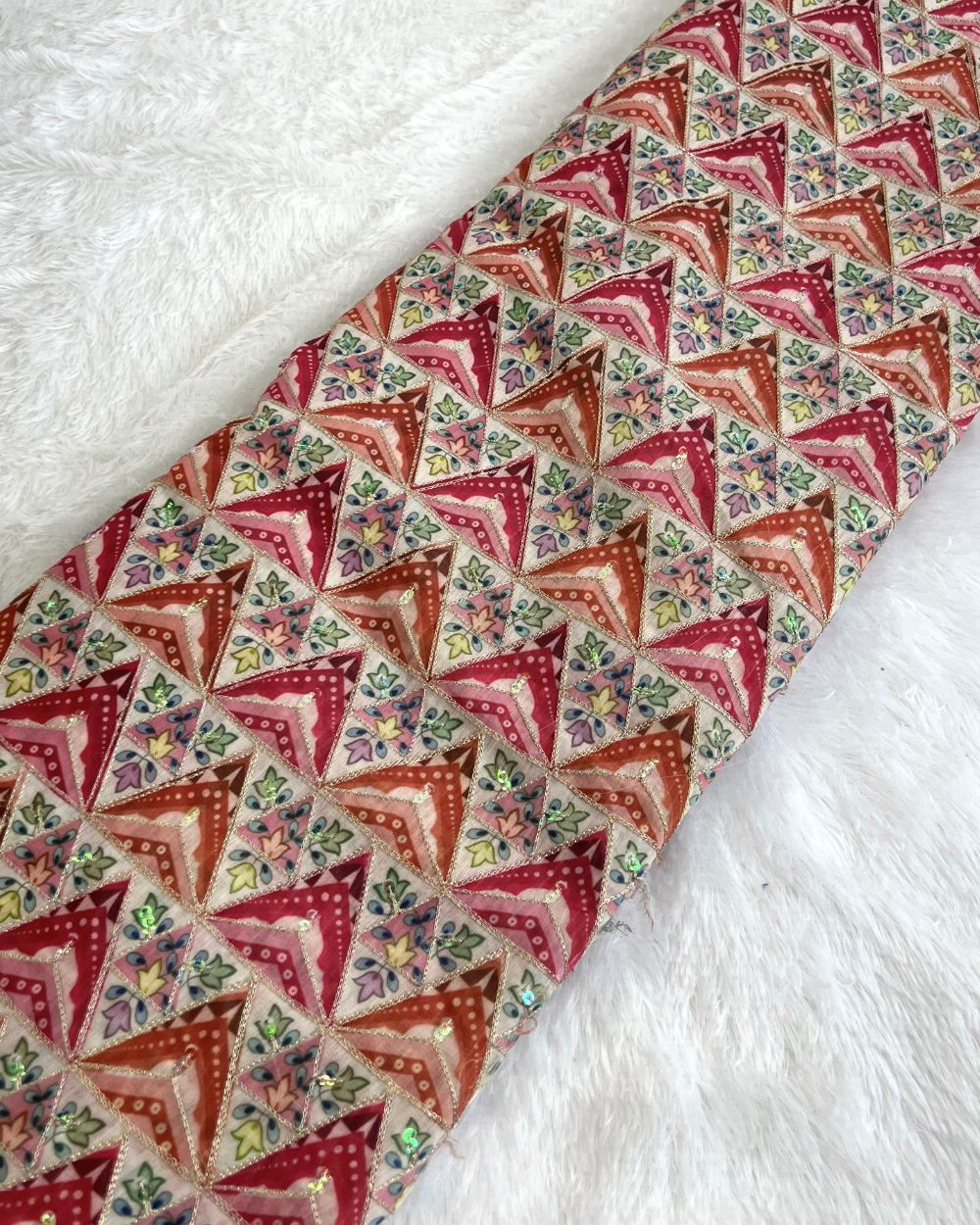 Cotton Silk Work Pink Colour 46 Inches Width
