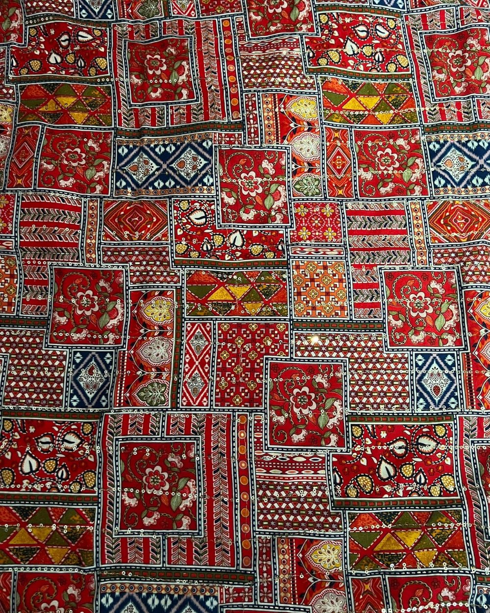 Rayon Sequin Work Multicolor 44 Inches Width