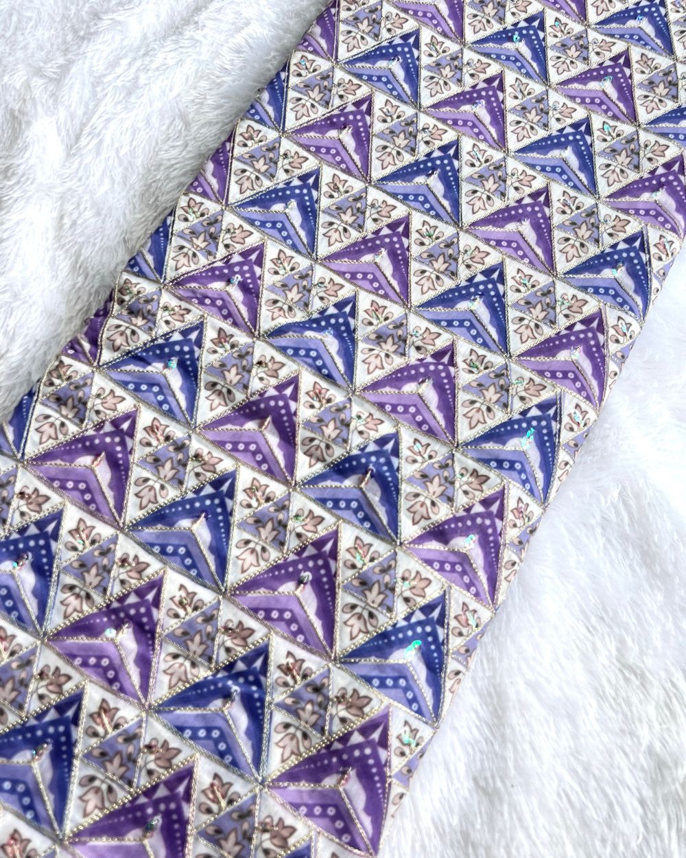 Cotton Silk Work Purple Colour 46 Inches Width