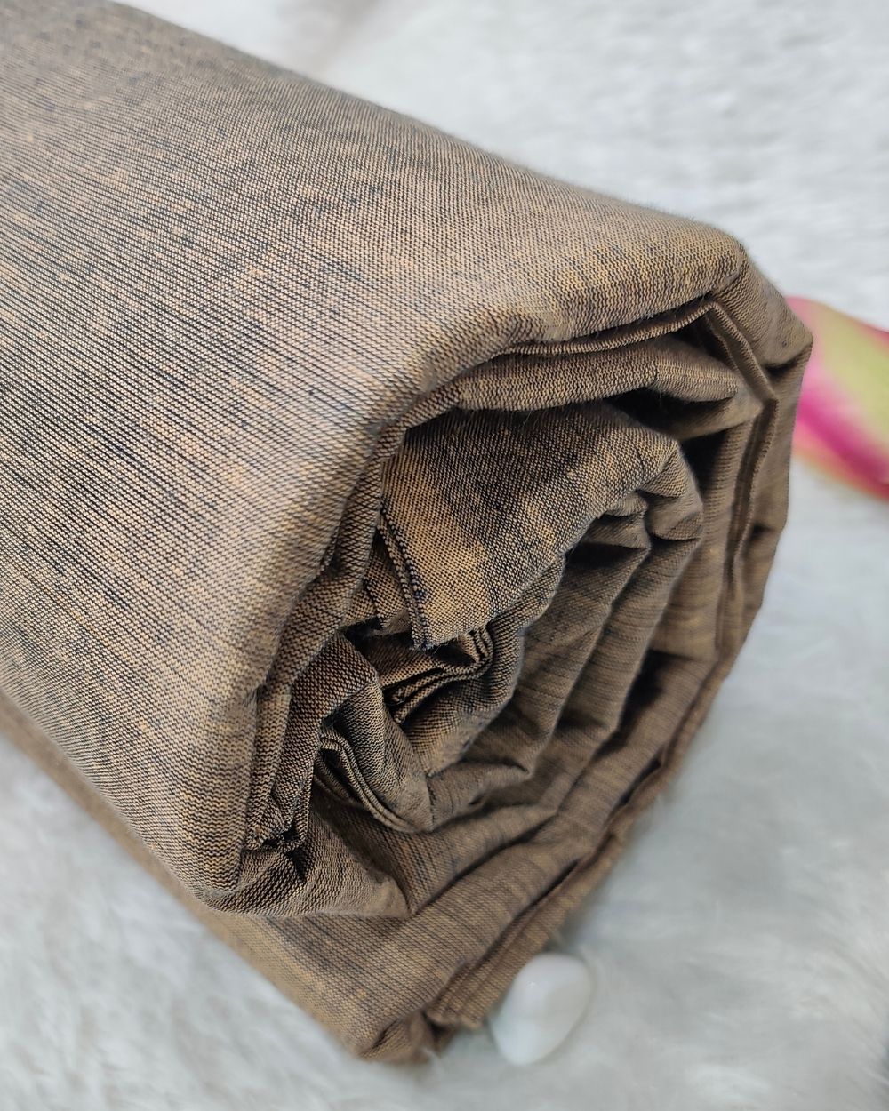 Plain Khadi Cotton Fabric Biscuit Colour 45 Inches Width