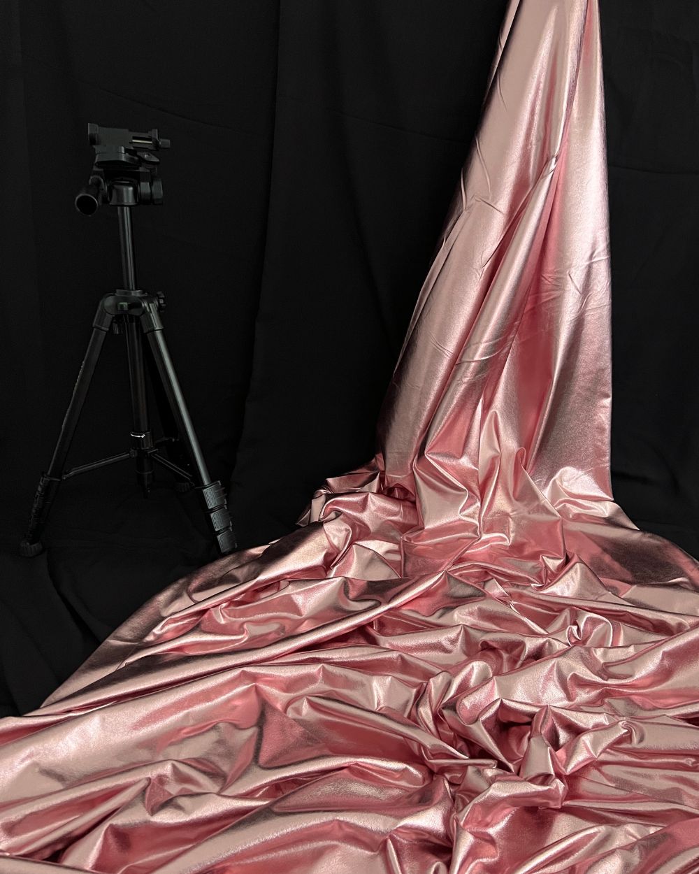 Imported Metallic Foil All Over Shine Peach Pink Colour 60 Inches Width