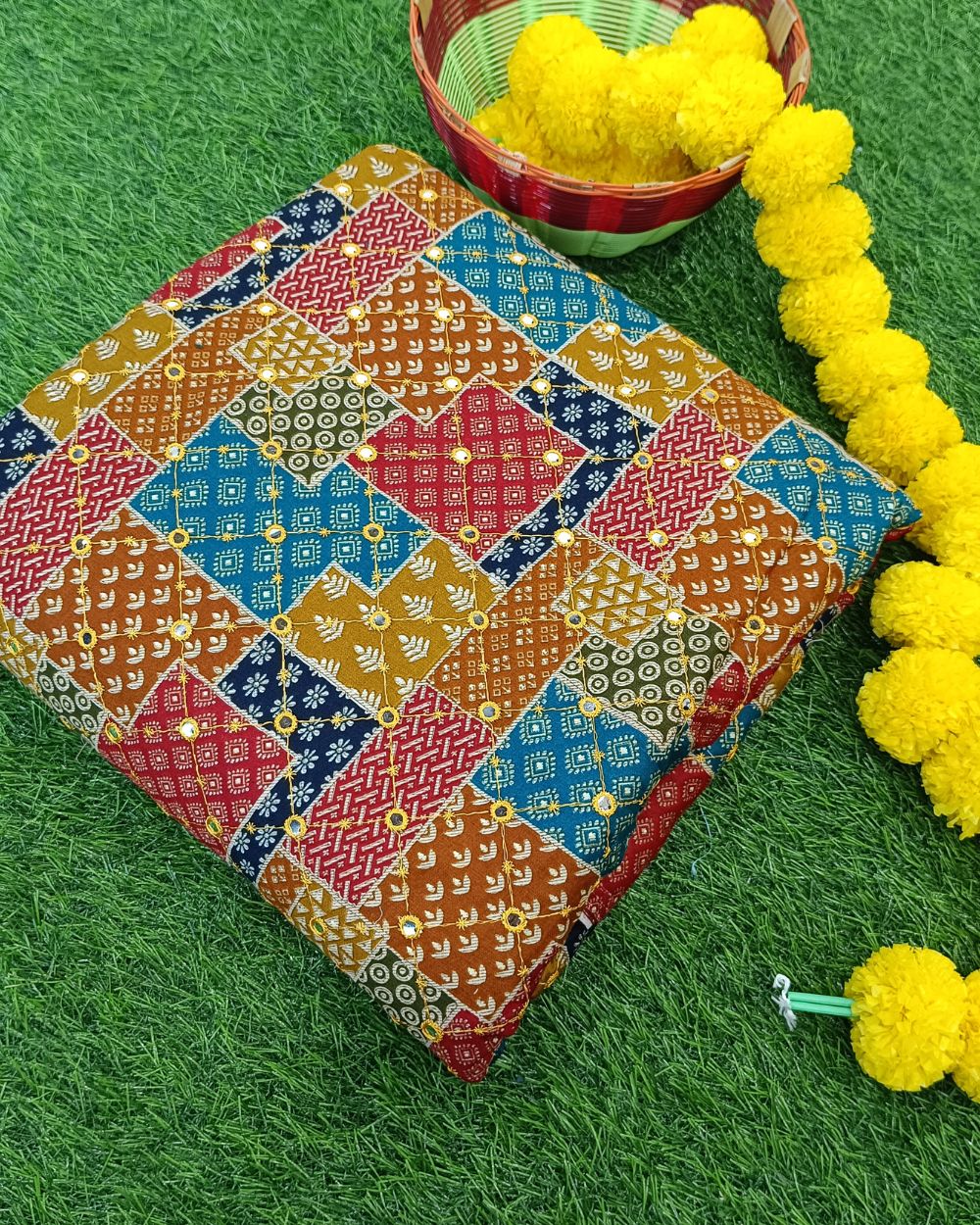 Cotton Abla Work Multicolor 42 Inches Width