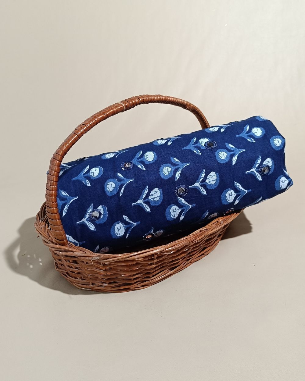Cotton Abla Work Indigo Blue Colour 42 Inches Width