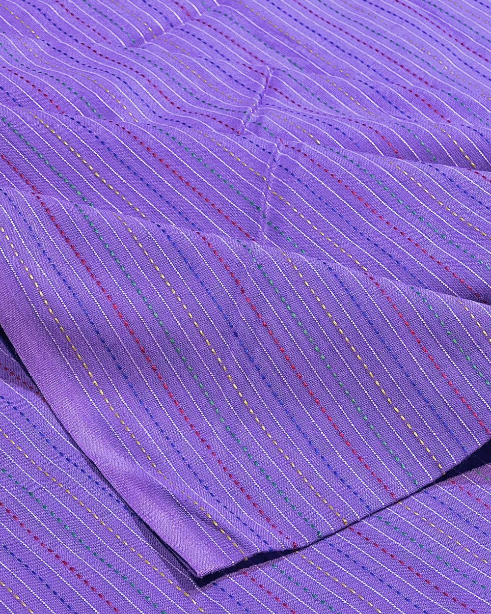 Plain Cotton Kantha Work Lavender Colour 43 Inches Width