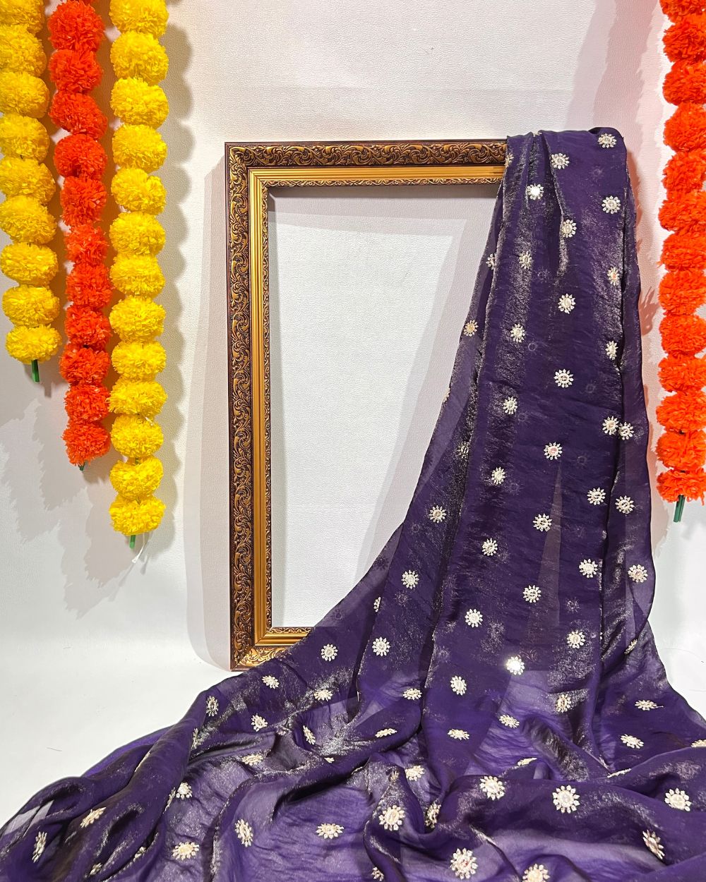 Space Silk Work Dark Purple Colour 46 Inches Width