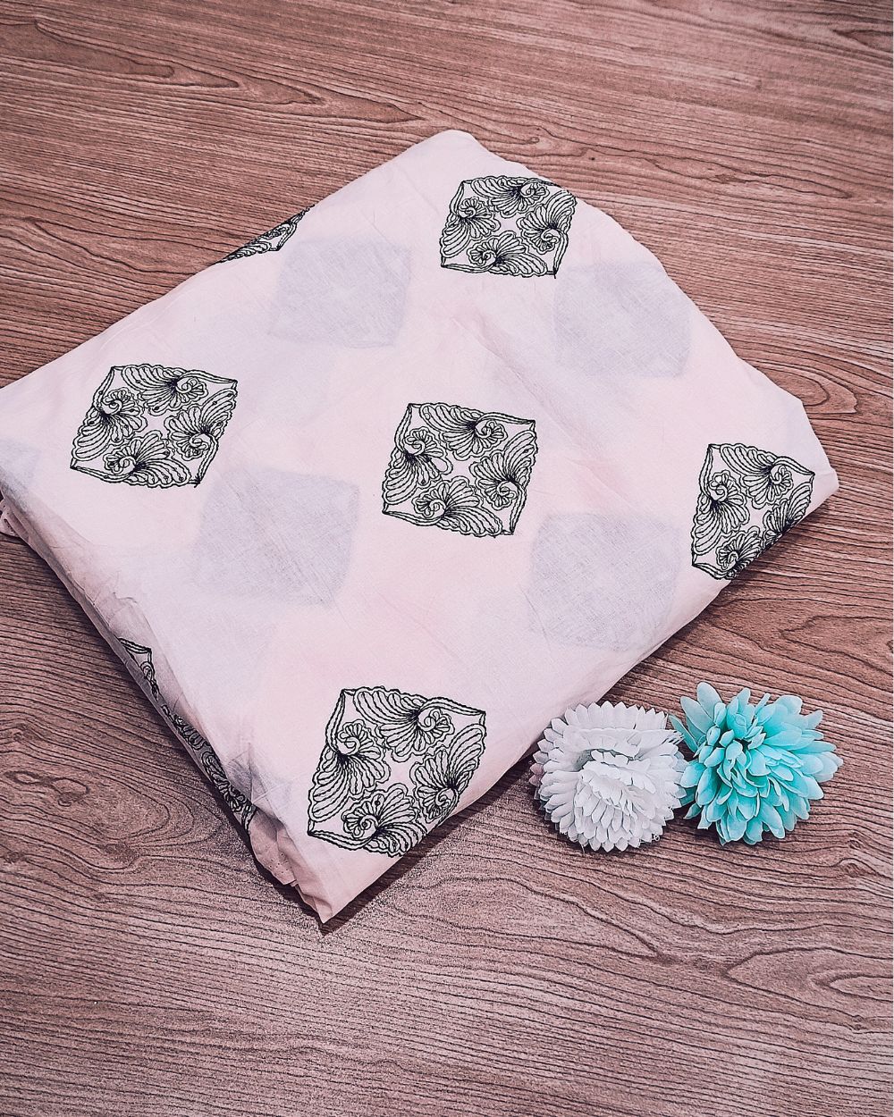 Cotton Work Baby Pink Colour 40 Inches Width