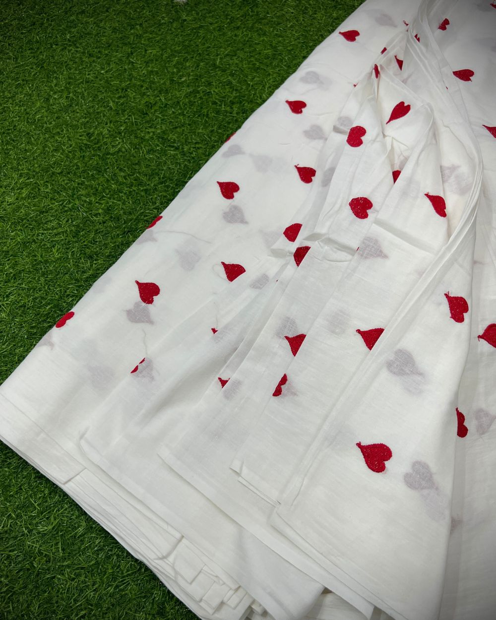 Kora Cotton Work White Colour 42 Inches Width