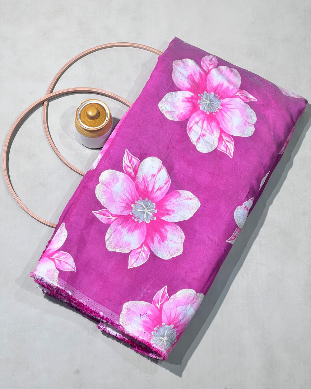 Printed Muslin (Foil) Onion Pink Colour 44 Inches Width
