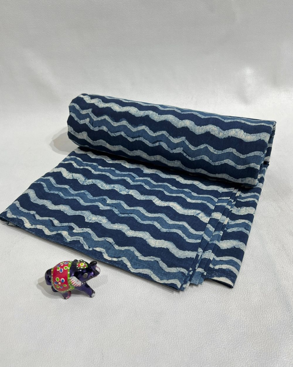 Hand Block Printed Cotton Indigo Blue Colour 44 Inches Width