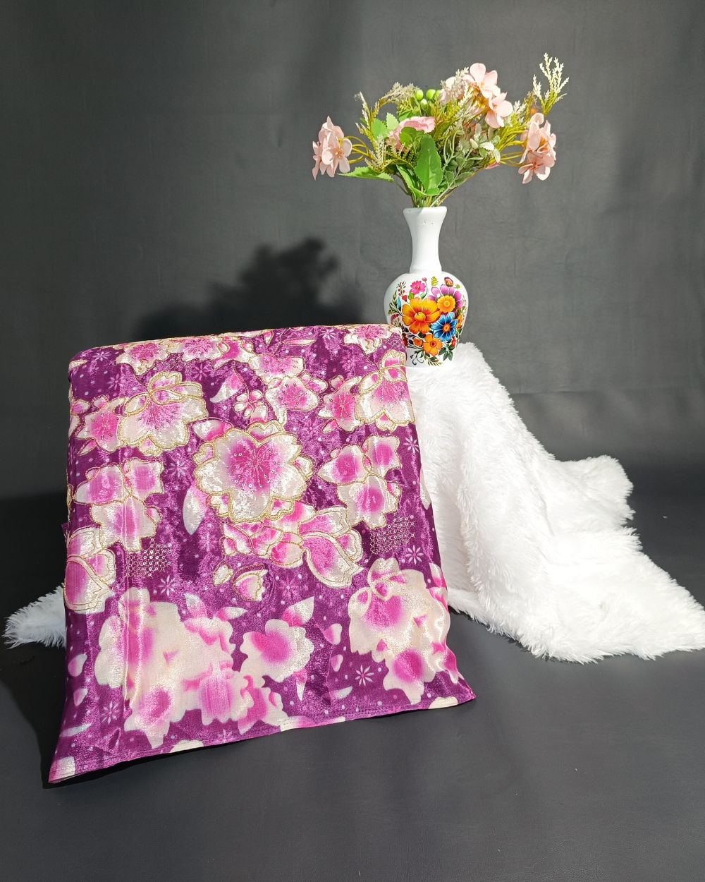 Chinnon Work Purple Colour 42 Inches Width