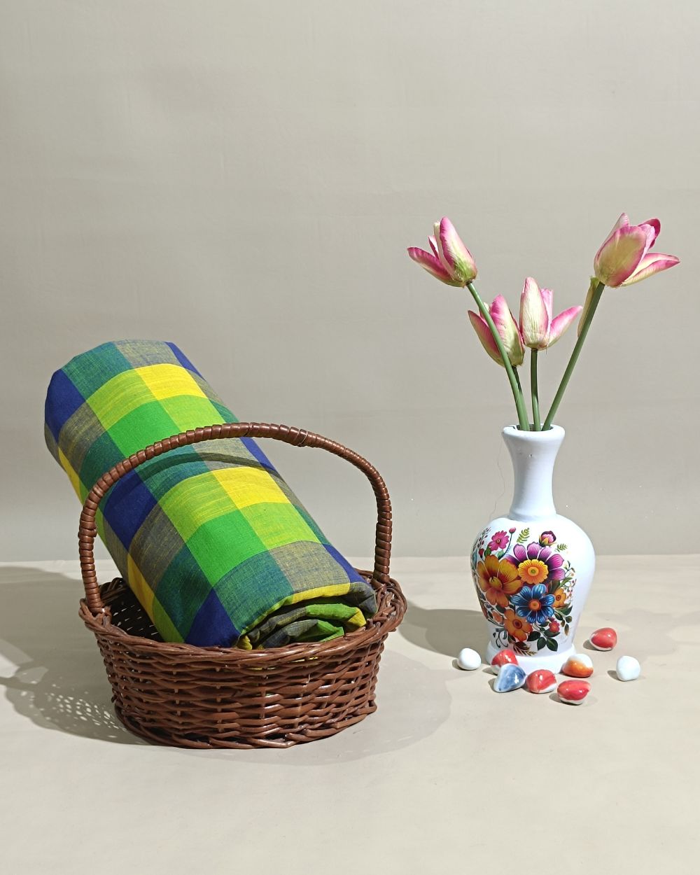 Printed Cotton Checks Multicolor 44 Inches Width