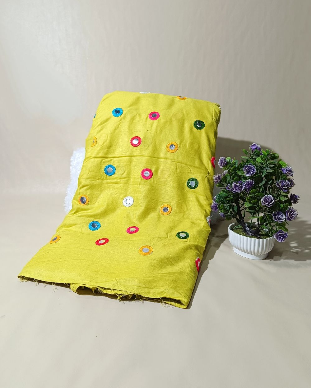 Rayon Abla Work Lime Green Colour 44 inches width