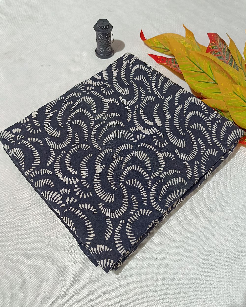 Hand Block Printed Cotton Monochrome Black Colour 42 Inches Width