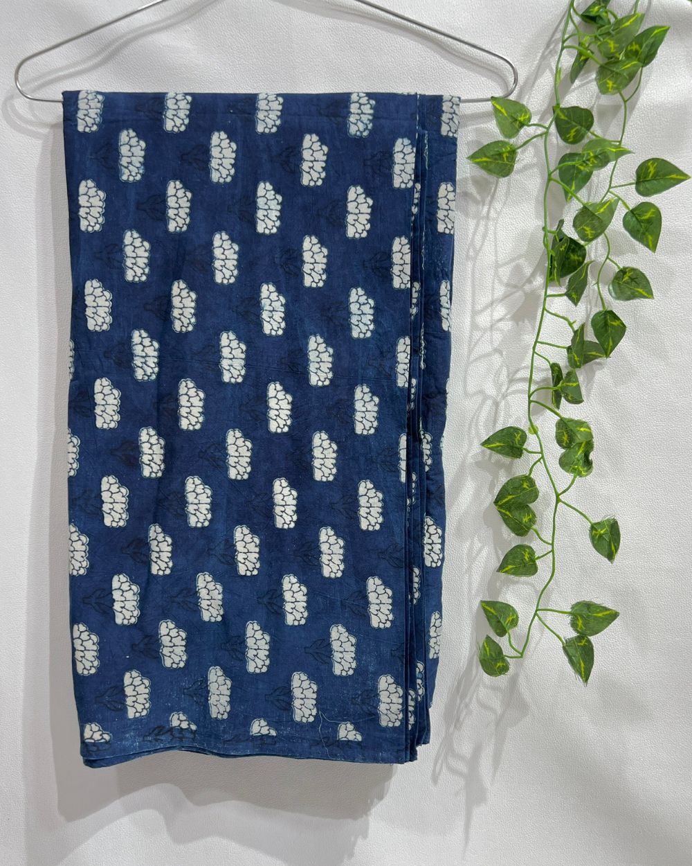 Hand Block Printed Cotton Indigo Blue Colour 44 Inches Width