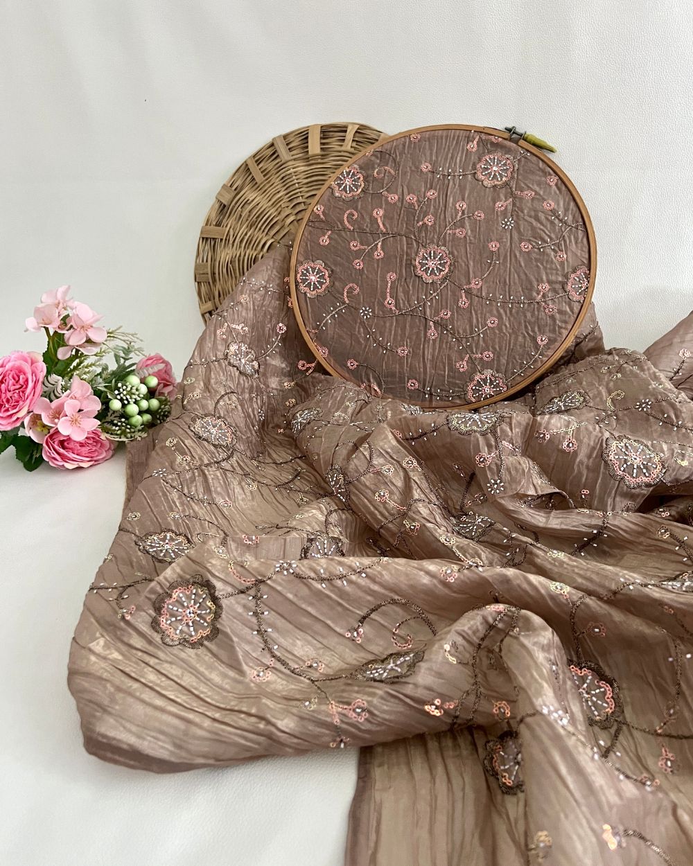Gold Crush Work Oatmeal Colour 48 Inches Width