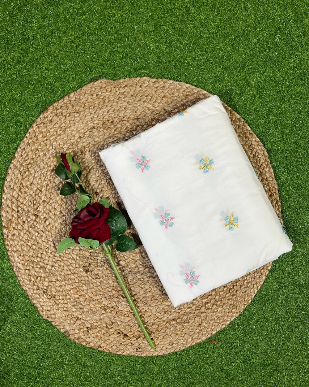 Cotton Work White Colour 44 Inches Width