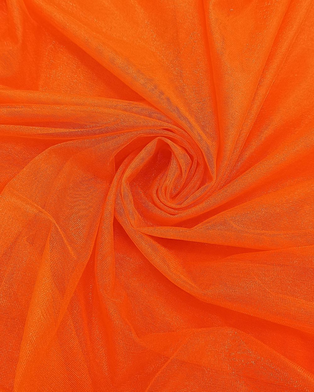 Plain Net-silky Bright Orange Colour 44 Inches Width