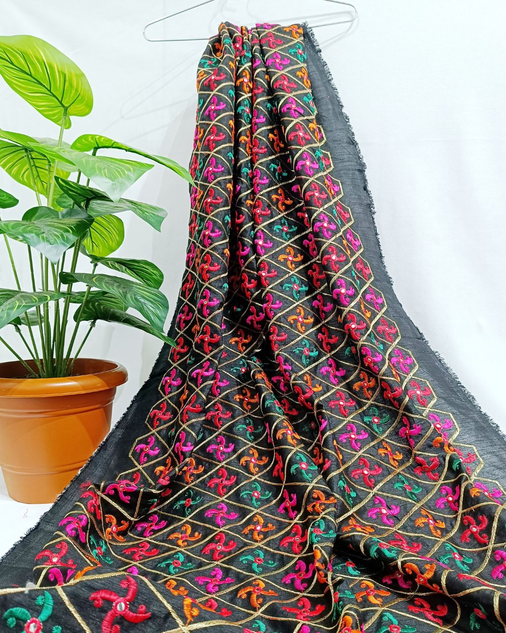 Mulberry Work Black Colour 44 Inches Width