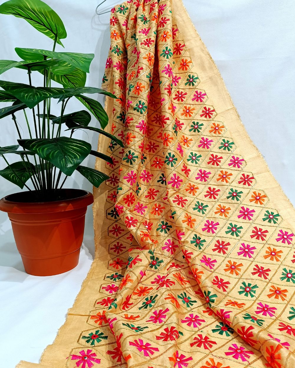 Mulberry Work Golden Colour 44 Inches Width