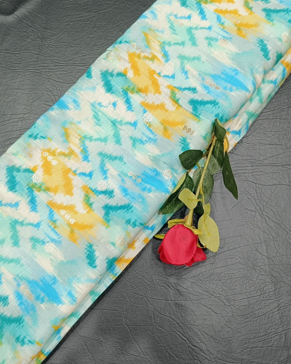 Printed Muslin Modal(Foil) Pista Colour 43 Inches Width