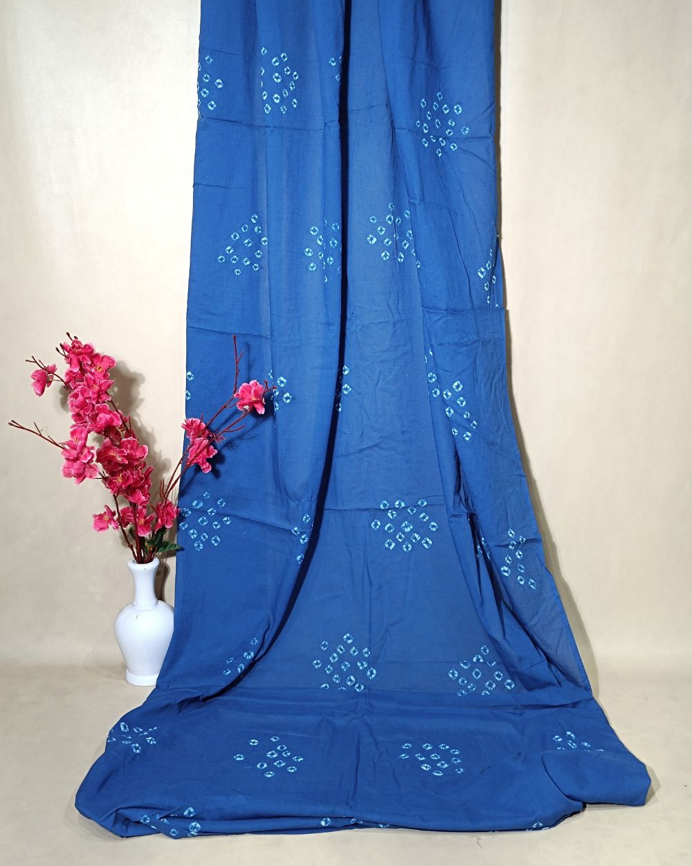 Pure Soft Cotton Bandhani Print Blue Colour 44 Inches Width