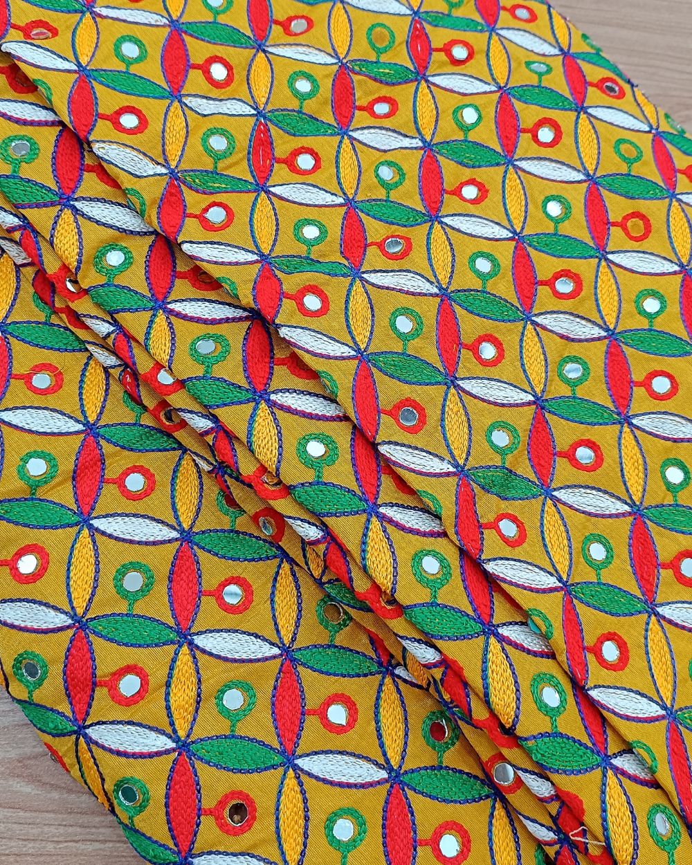 Banglori Gamthi Rajasthani Yellow (Multicolor) Colour 42 Inches Width