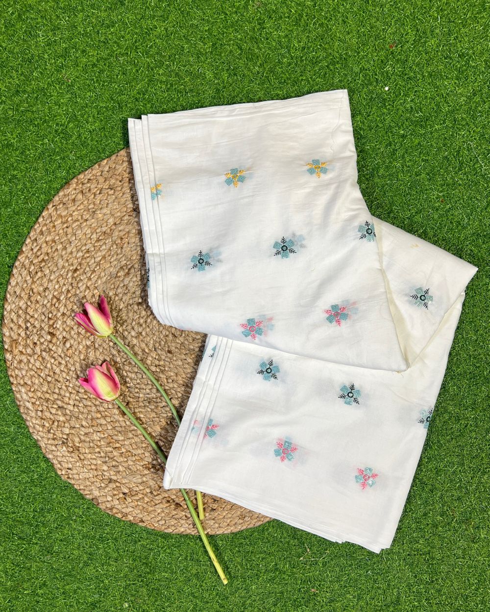 Cotton Work White Colour 44 Inches Width
