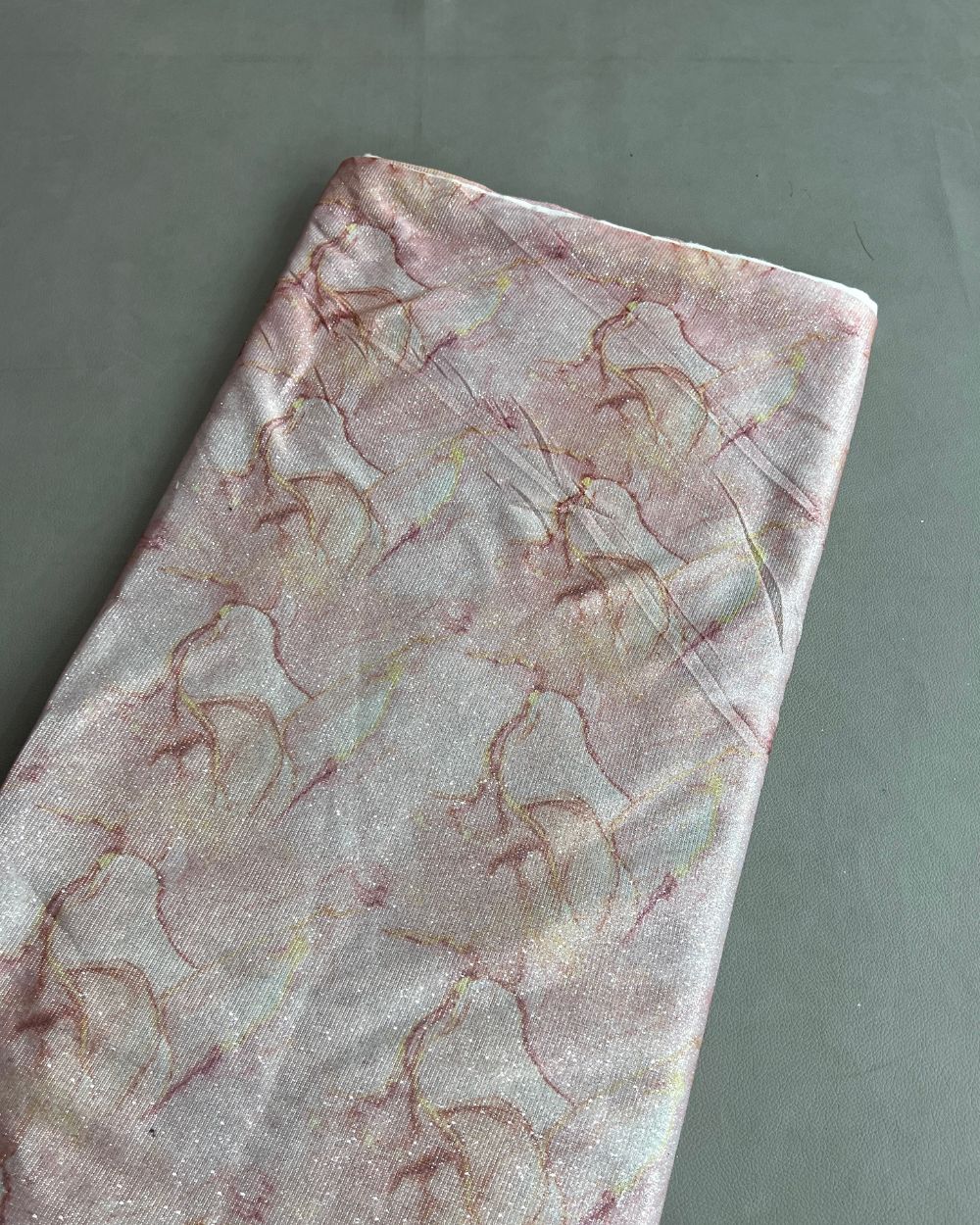 Imported Digital Printed Sparkle Dark Peach Colour 55 Inches Width