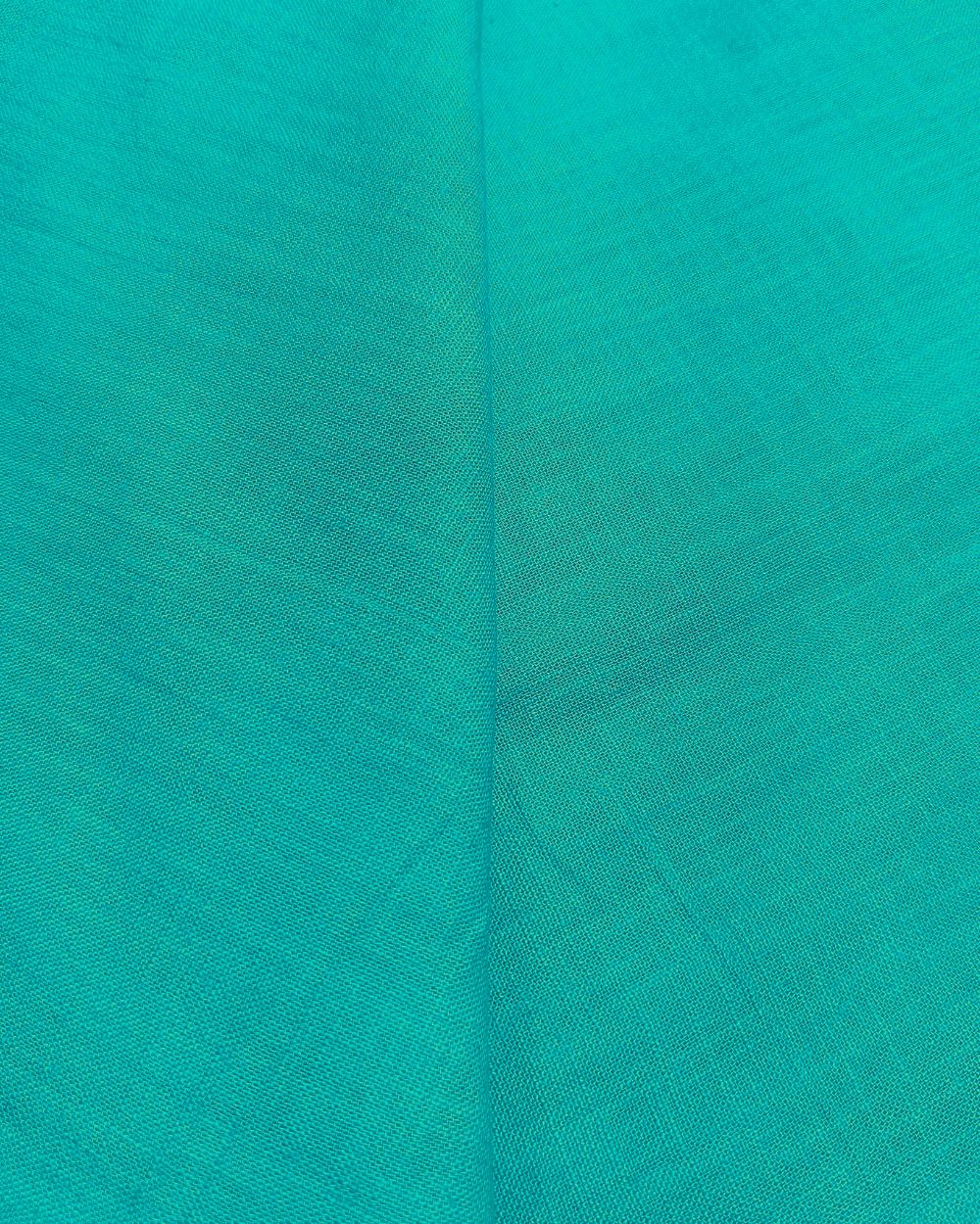 Plain Cotton Linen Peacock Blue Colour 44 Inches Width
