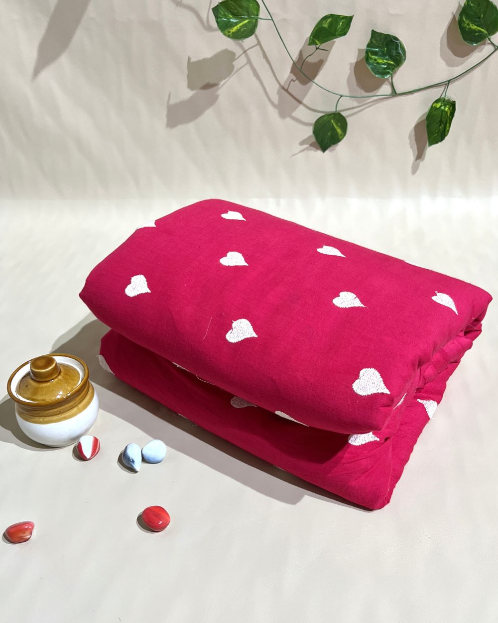 Kora Cotton Work Hot Pink Colour 42 Inches Width