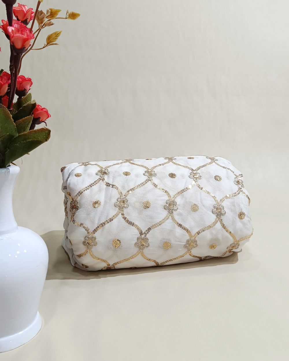 Premium Georgette Work White Colour 44 Inches Width