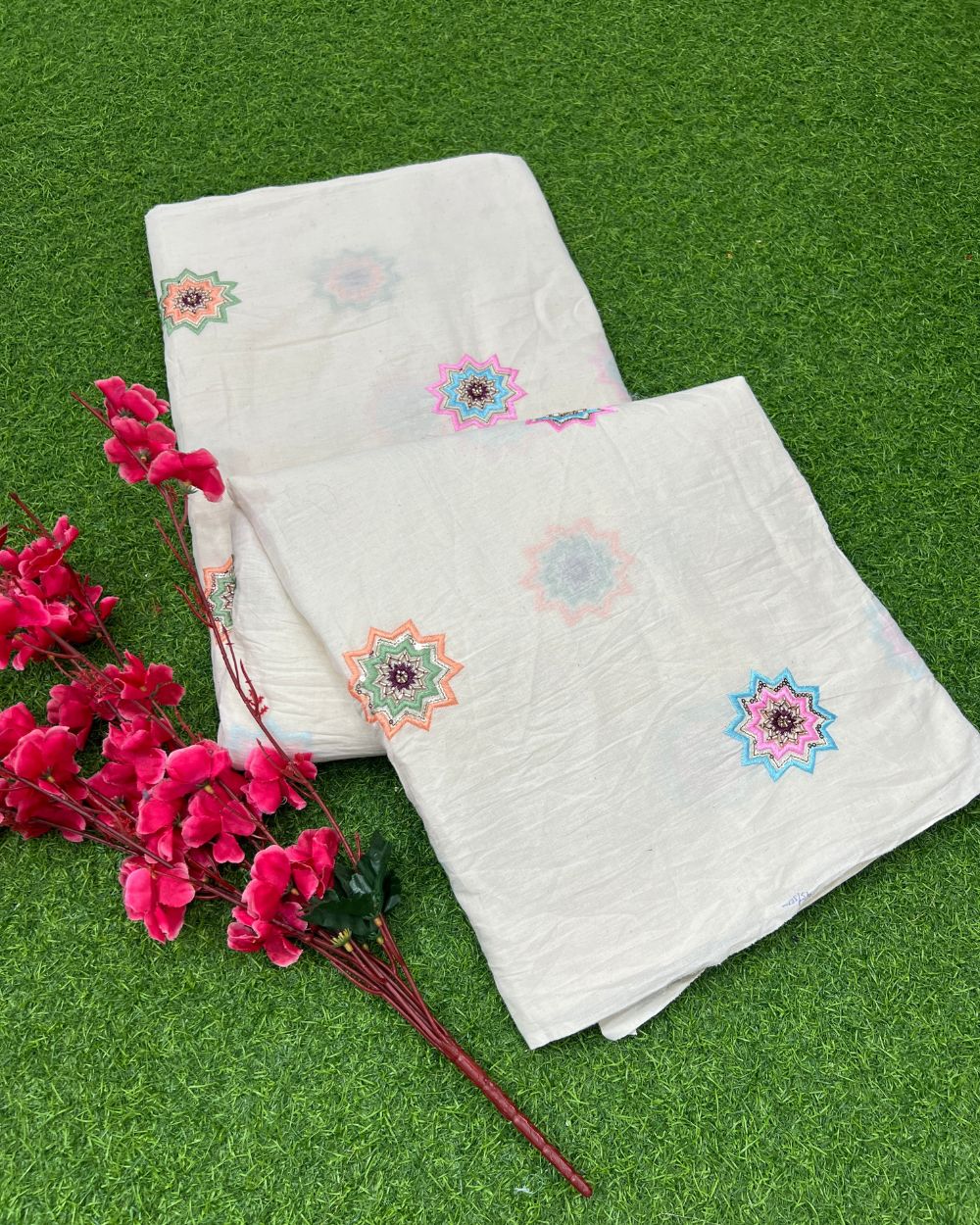 Kora Cotton Work Multicolor 45 Inches Width