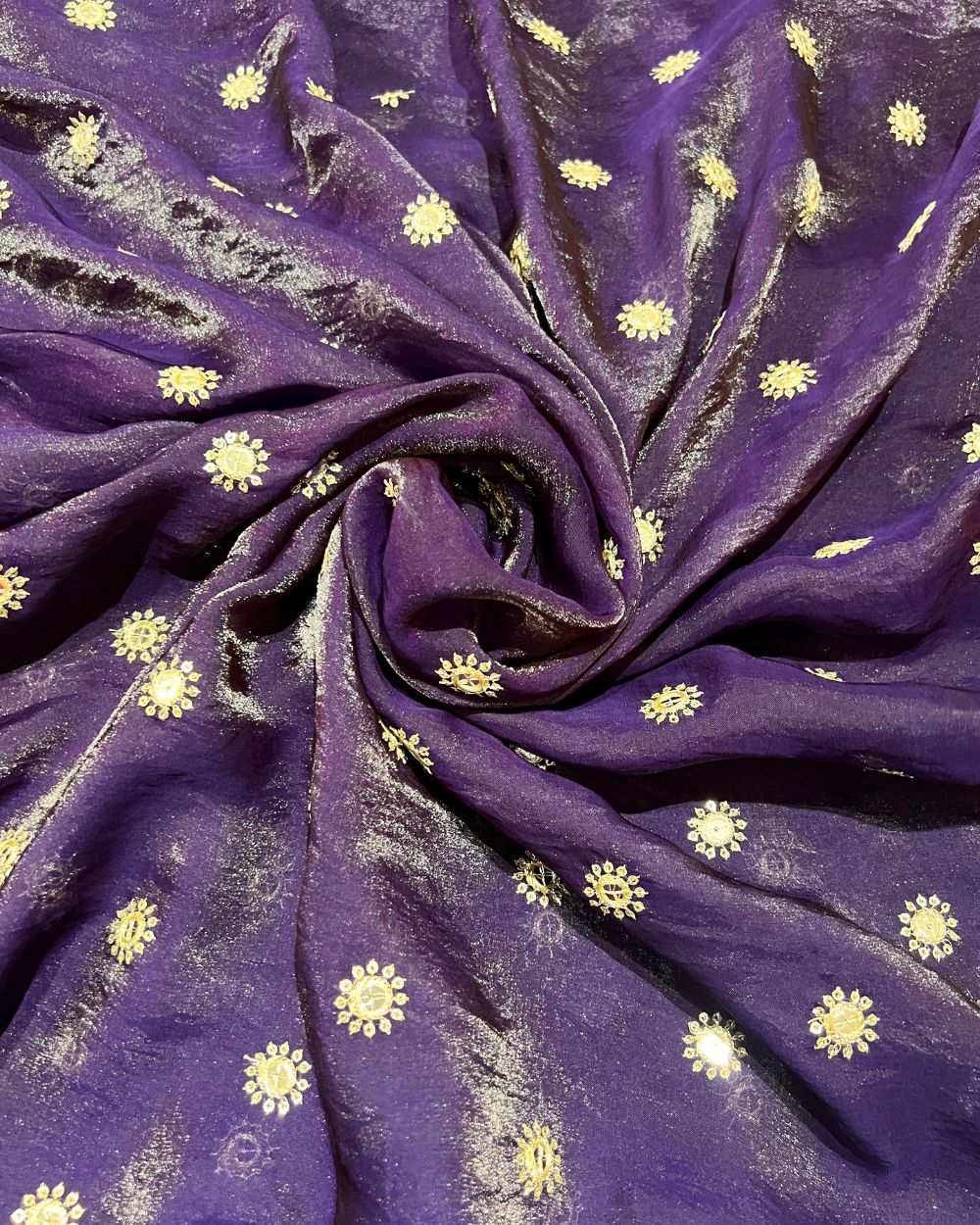 Space Silk Work Dark Purple Colour 46 Inches Width