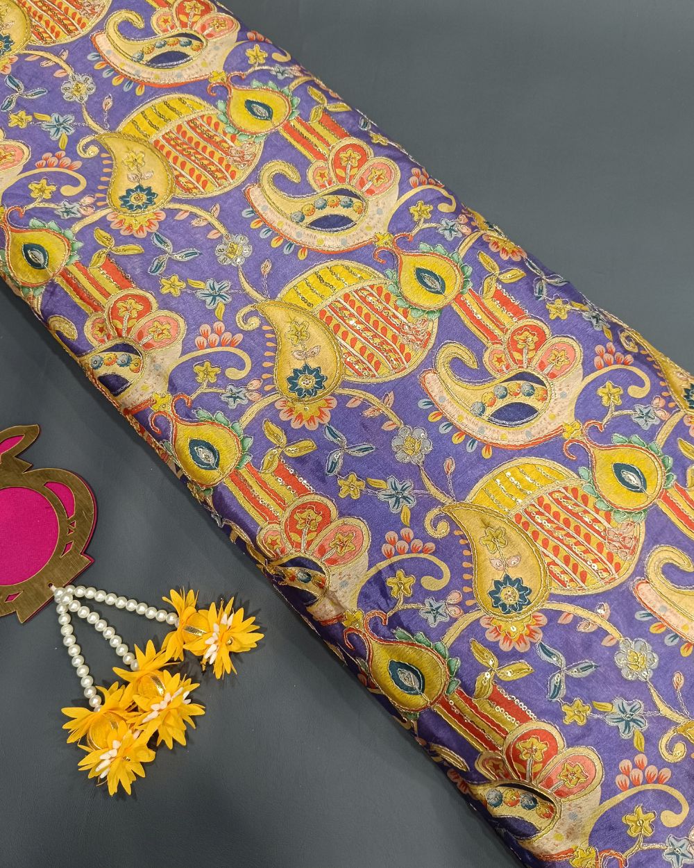 Chinnon Work Purple Colour 45 Inches Width