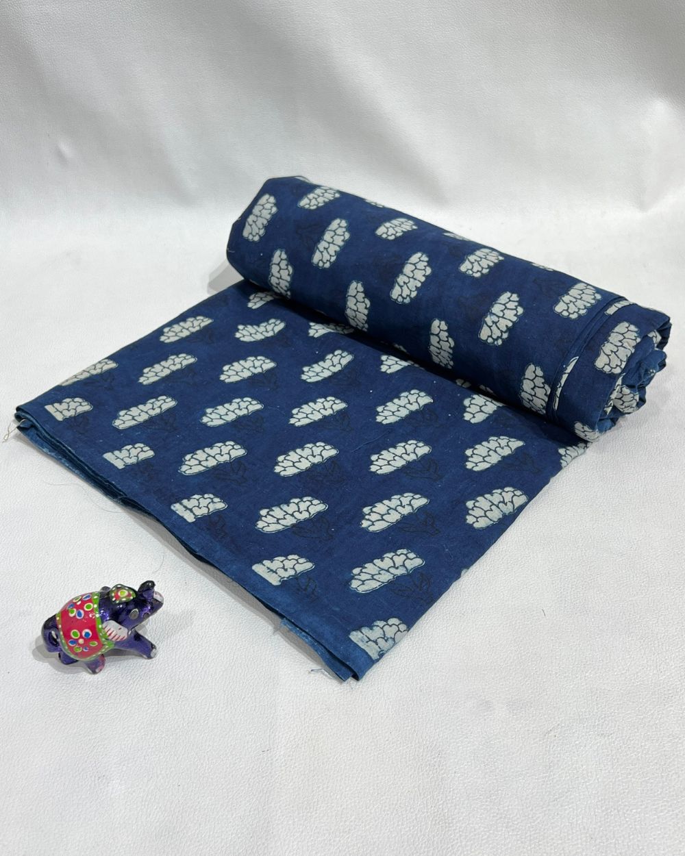 Hand Block Printed Cotton Indigo Blue Colour 44 Inches Width