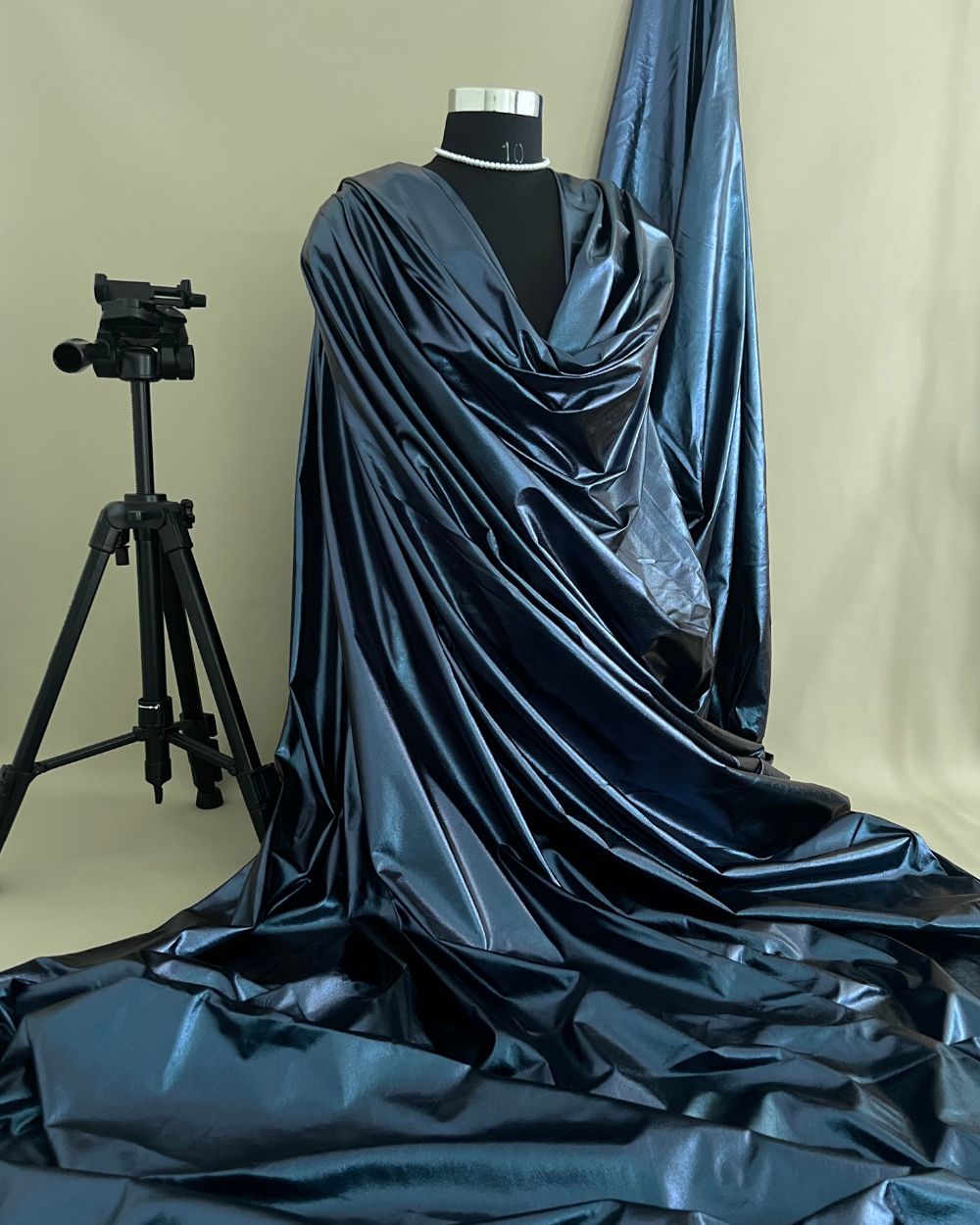 Imported Metallic Foil All Over Shine Dark Blue Colour 60 Inches Width