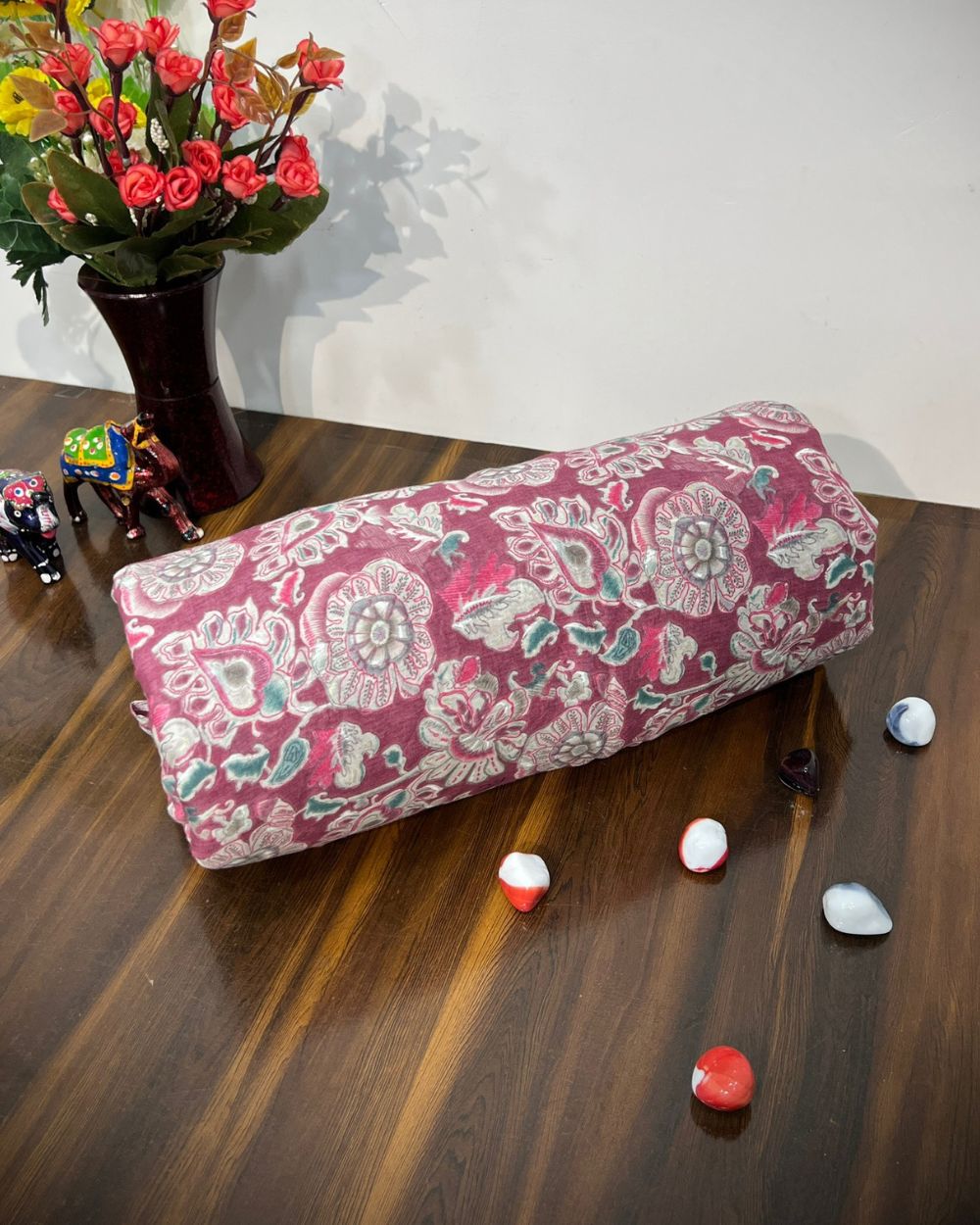 Mal Cotton with Foil Maroon Colour 42 Inches Width